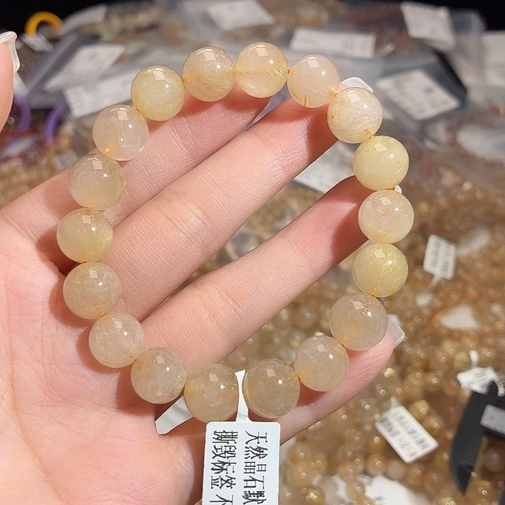 水晶未镶嵌手链22号金发晶卡11.5
