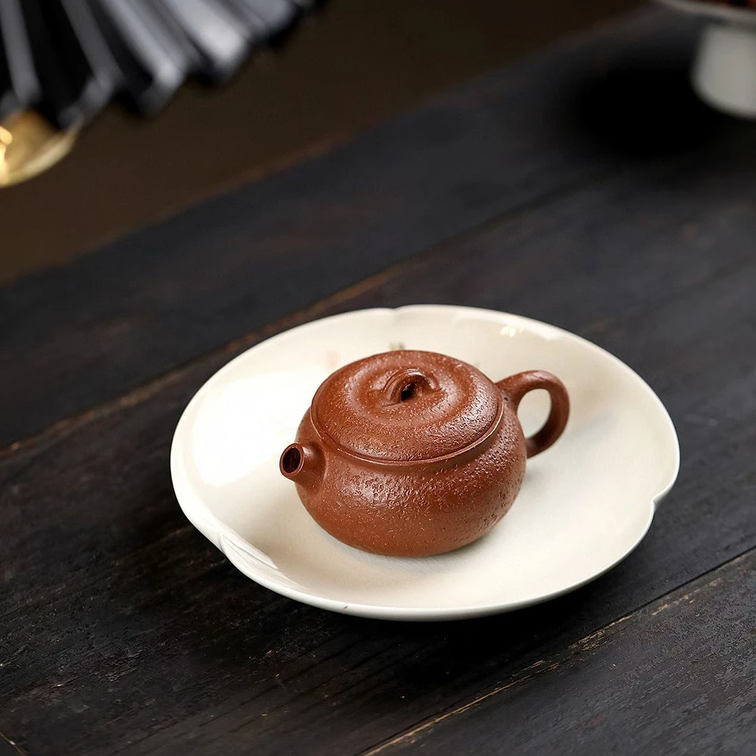 宜兴原矿红降坡小品橘子壶100CC