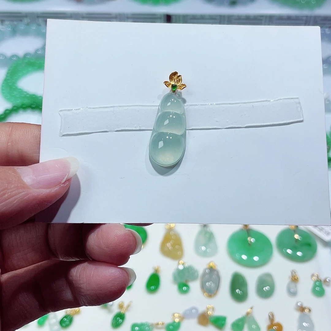 翡翠未镶嵌手链1 8 K金镶嵌天然缅甸翡翠A货卡25-11-5.3