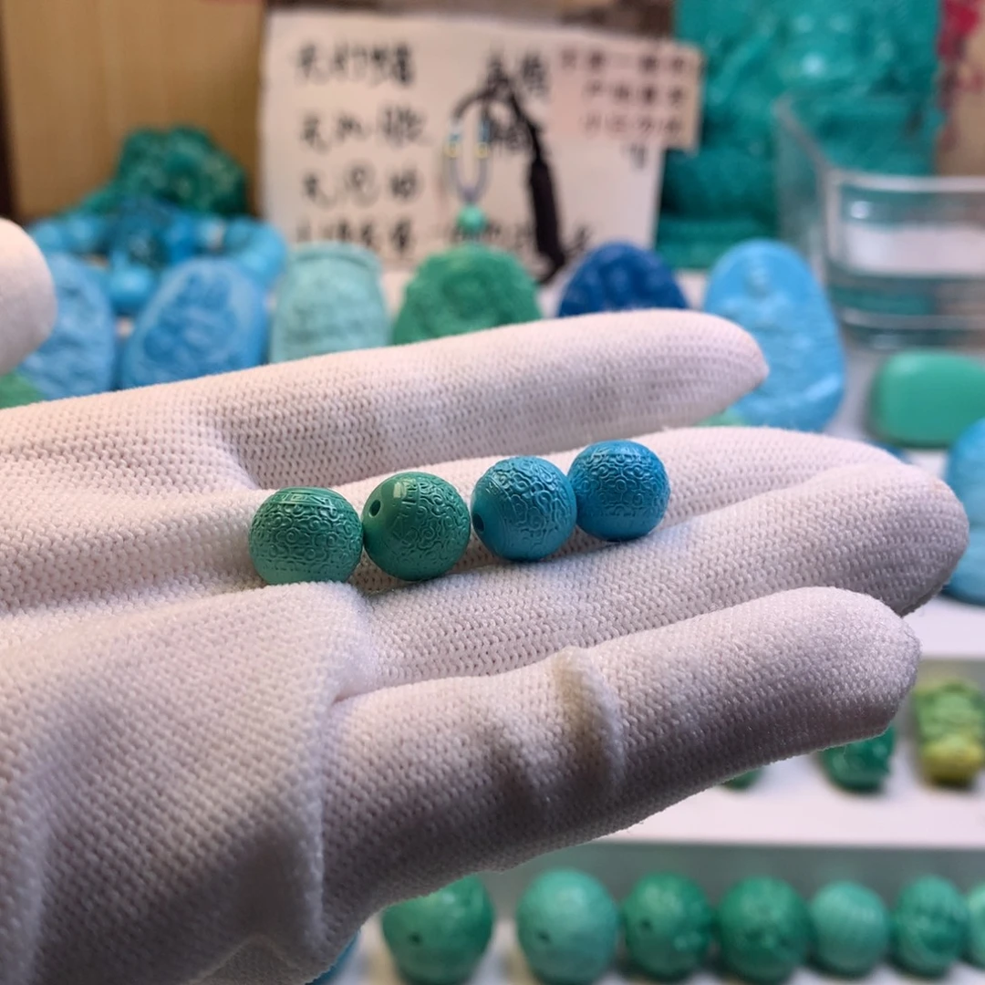 湖北批发精挑绿色矿原创手串108 以介绍为准