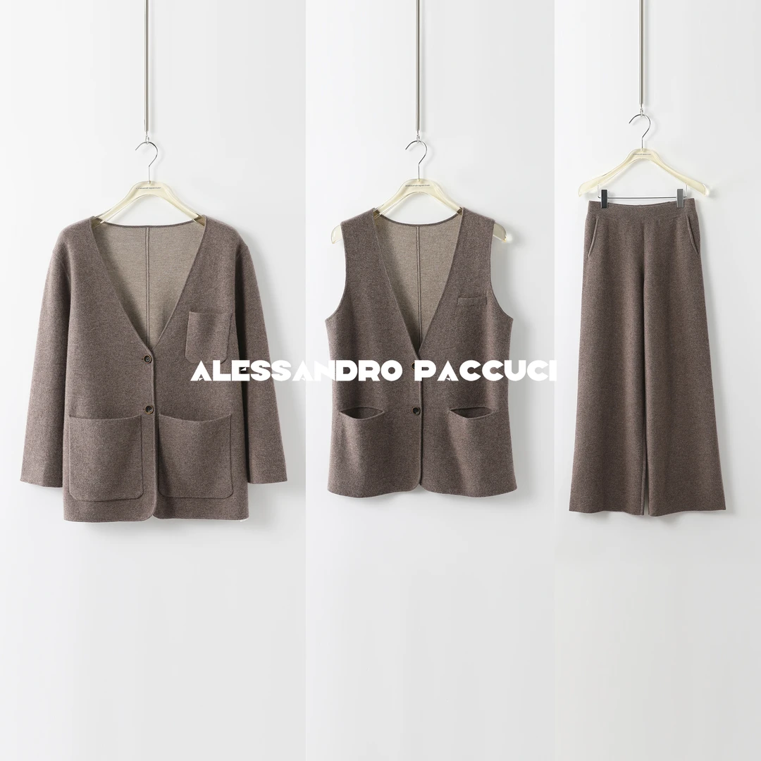 【孤品不退换】24519X【卓逸】羊毛羊绒多色时尚百搭stoll针织三件套