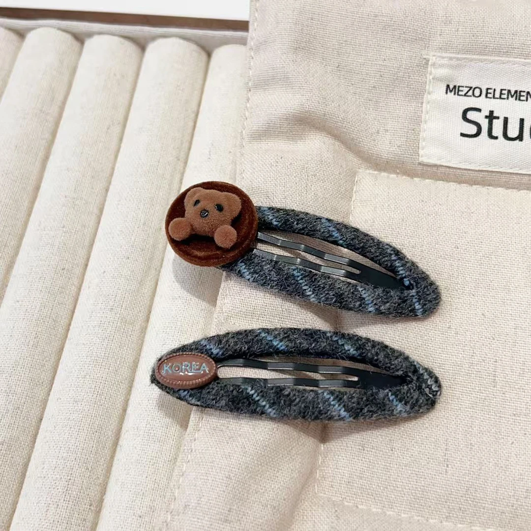 韩版可爱卡通小熊镂空BB刘海发夹J2801