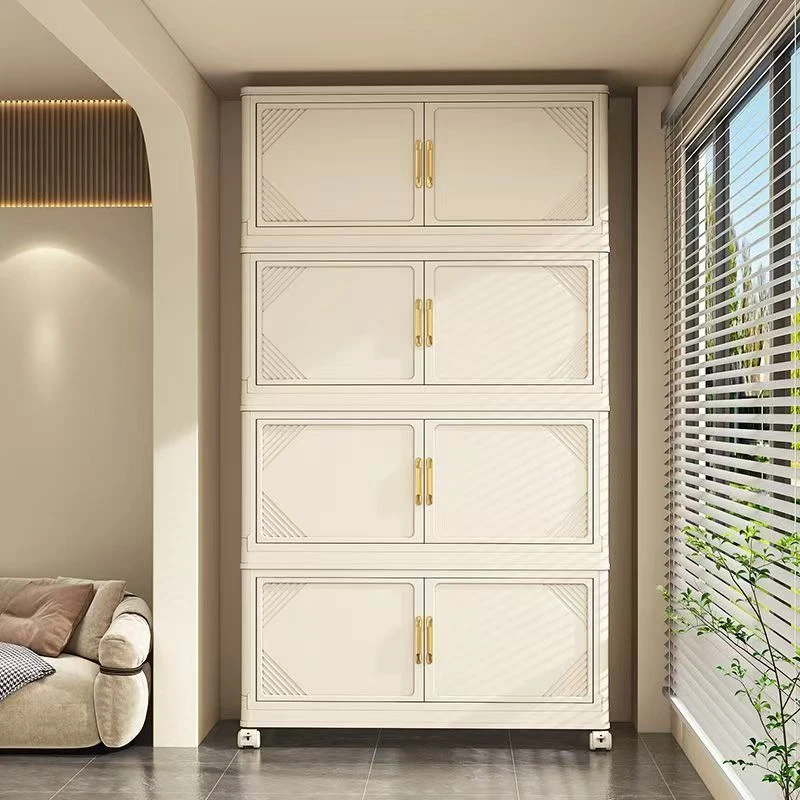 70面宽加大号免安装厨房置物架折叠收纳柜杂物玩具储物箱儿童衣柜