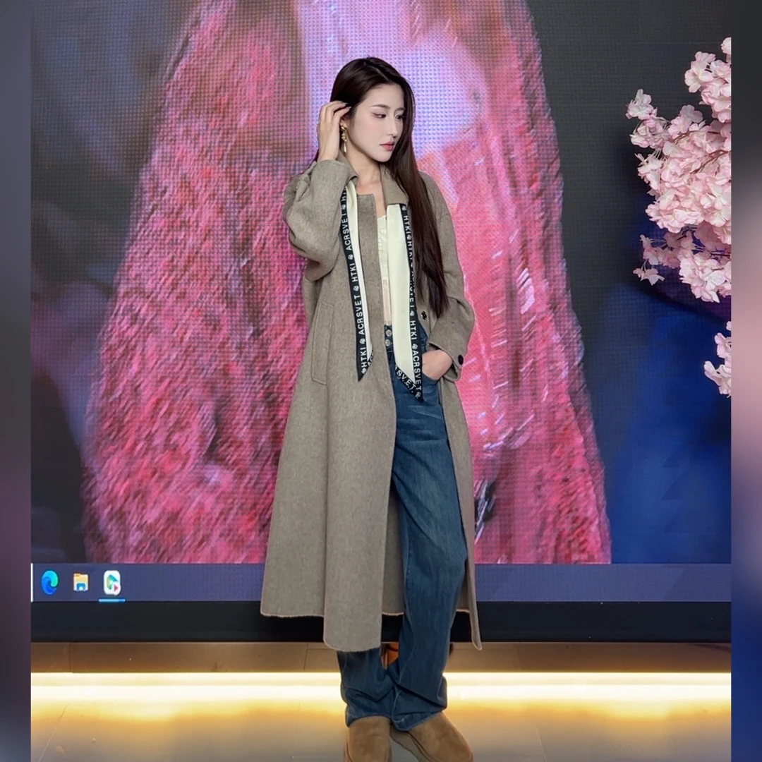 【A11】秋冬新款羊毛大衣时尚宽松女士毛呢外套
