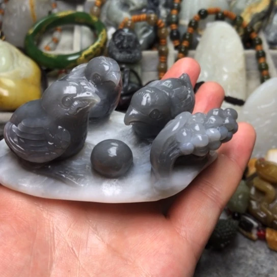 和田玉未镶嵌挂件月*总价260