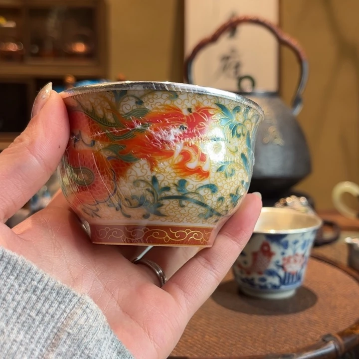 子*龙凤对杯包银杯