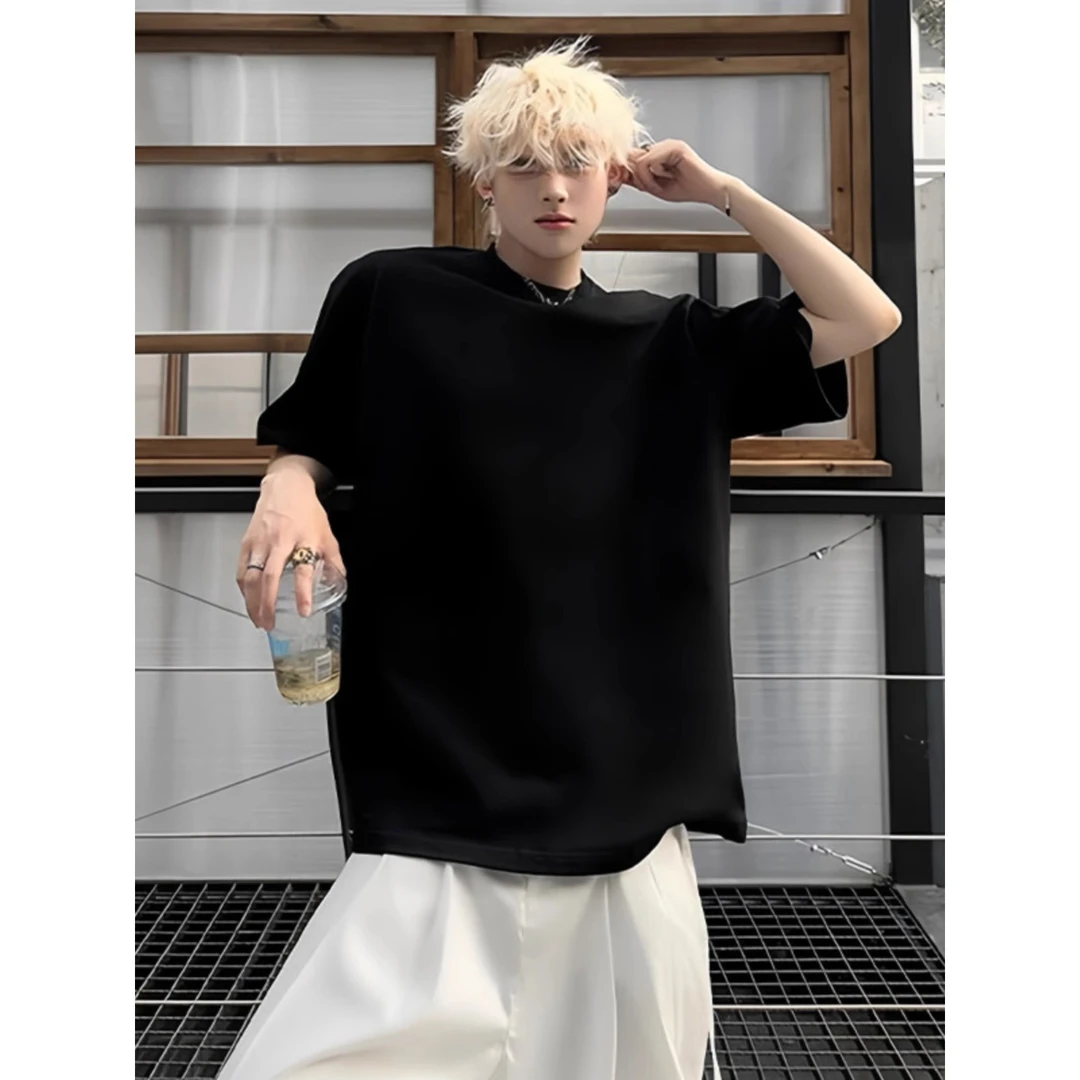 260g重磅纯黑T恤男高克重纯棉短袖cleanfit基础款美式半袖夏季