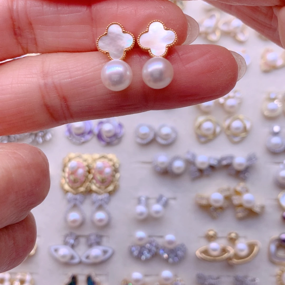 淡水珍珠合金耳饰