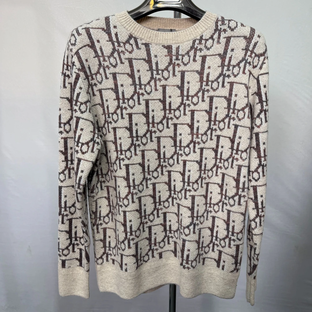 99新 DIOR/迪奥 男士套头圆领满花毛衣 tz6346