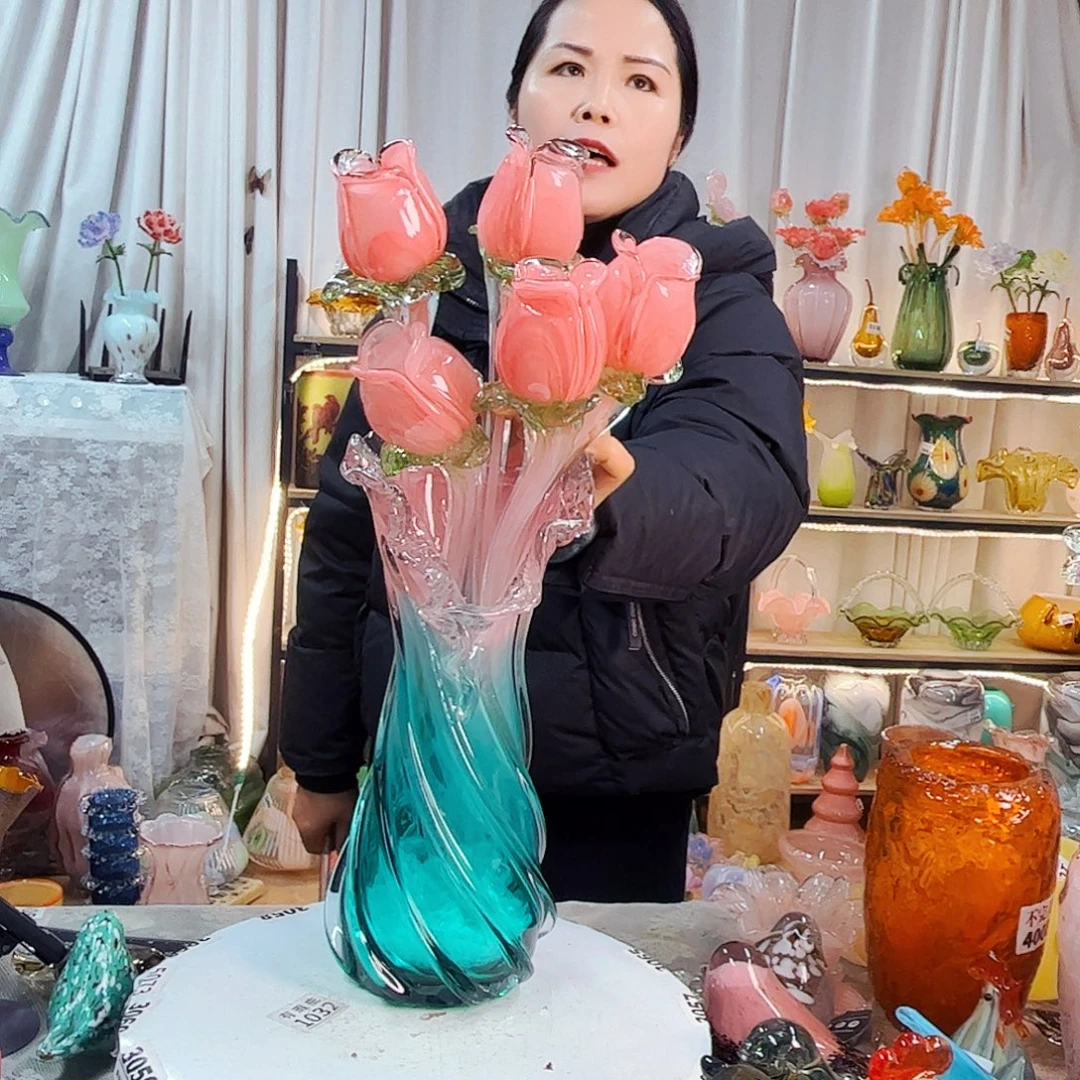 5花1瓶家悦美居琉璃摆件