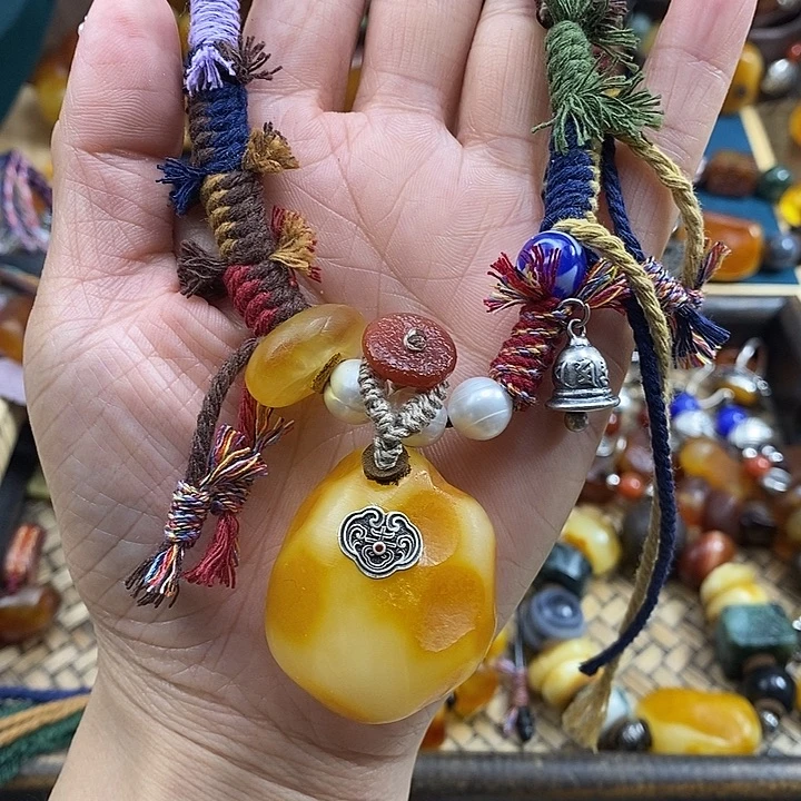 未镶嵌项链蜜蜡项链