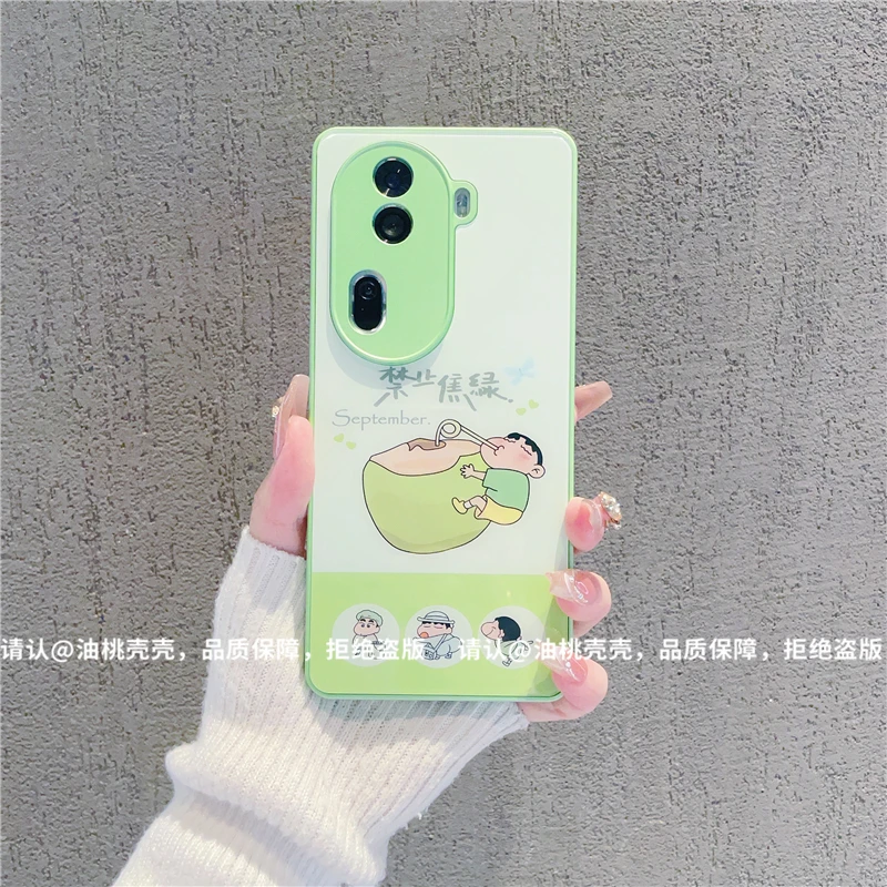 （OPPOReno11系列）金属漆玻璃壳适用OPPOReno11/Reno11Pro手机壳潮