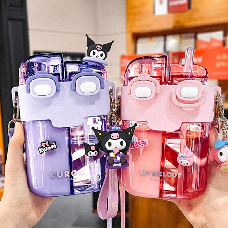 库洛米双饮杯儿童水杯上学专用女孩2025新款女童杯子夏天水壶学生