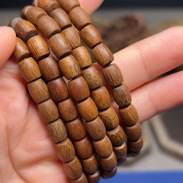 沉香手串越南富森红土玉化料06×108