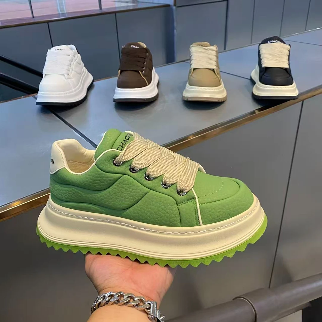 2025秋季新款百搭纯色休闲鞋保暖增高时尚软底舒适鞋潮流韩版男鞋