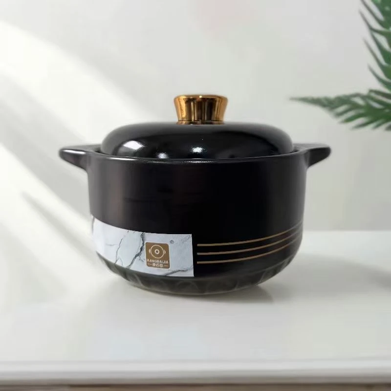 中式简约砂锅燃气灶电陶炉耐高温黑黑金刚4.5L  砂锅