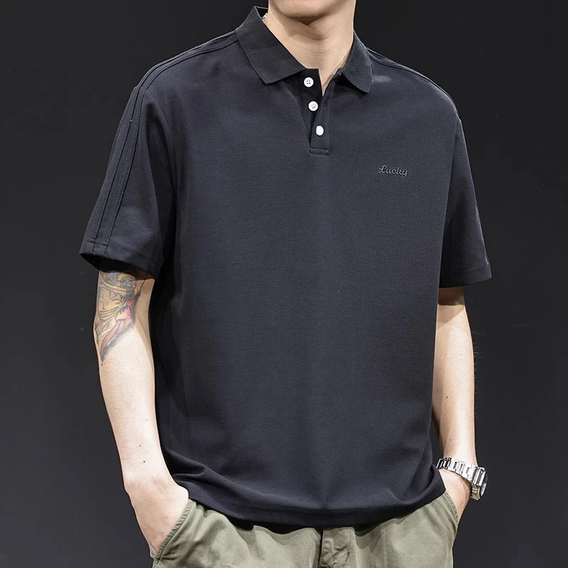 U&PURA条纹Polo衫男短袖t恤潮牌夏新款珠地棉百搭舒适简约潮流T恤