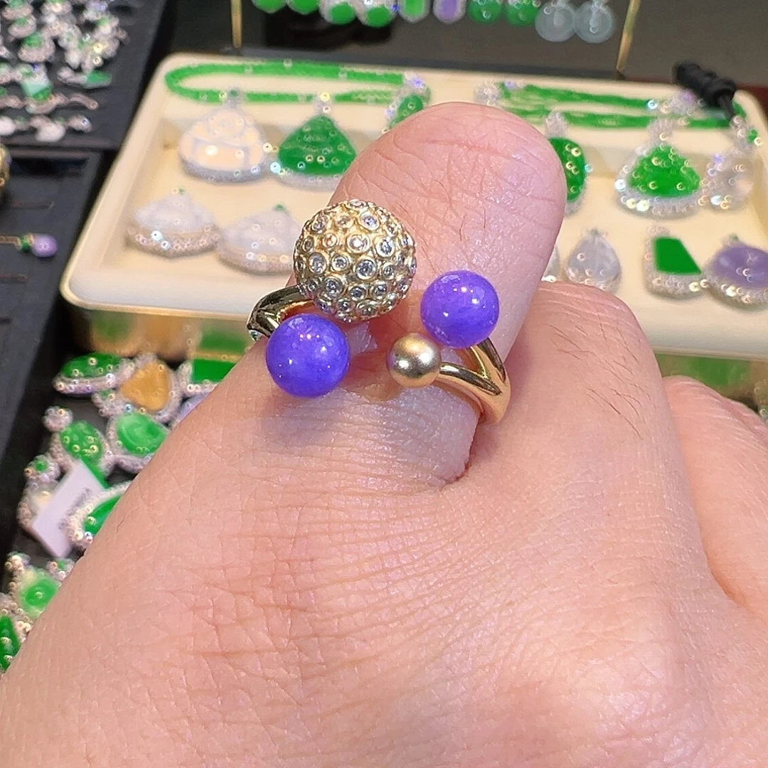 翡翠吊坠(不含链)18K金镶嵌翡翠