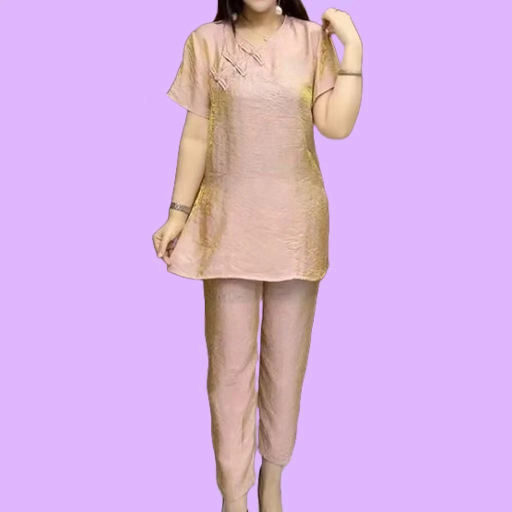 P0-666气质时尚休闲百搭中国风妈妈装