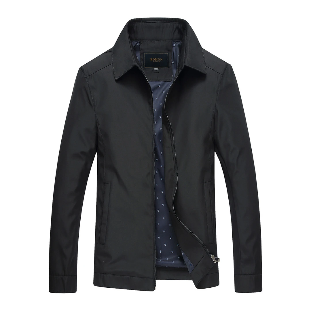 罗蒙薄款休闲短款外套男经典干部风男透气男式夹克男士外套春季