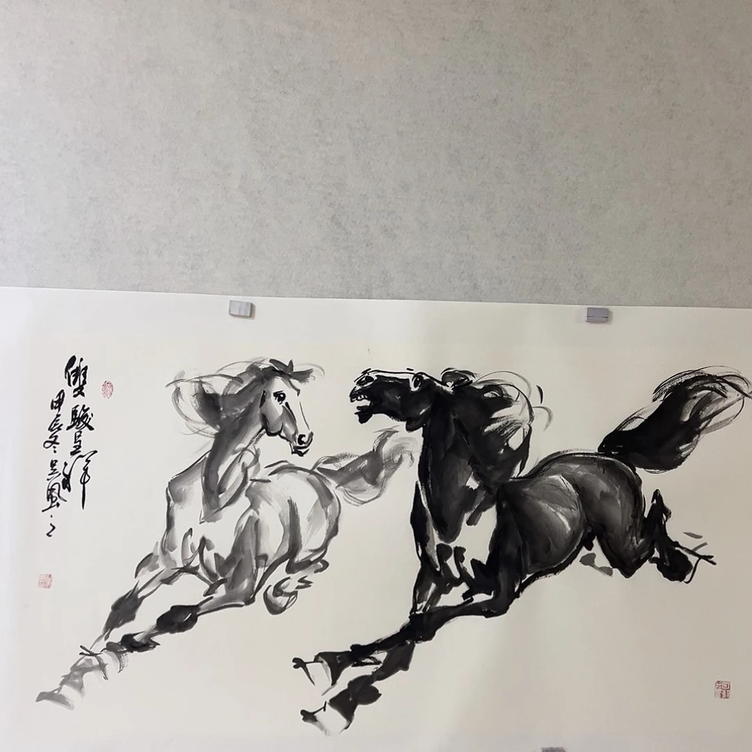国画阳**道四尺双骏吴风之