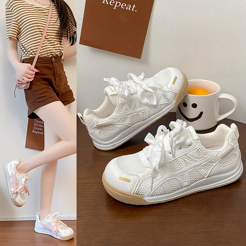 爆款网面德训鞋女2025夏季新款百搭透气轻便软底板鞋休闲阿甘鞋女