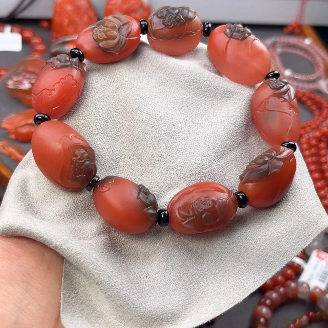 南红玛瑙未镶嵌手链