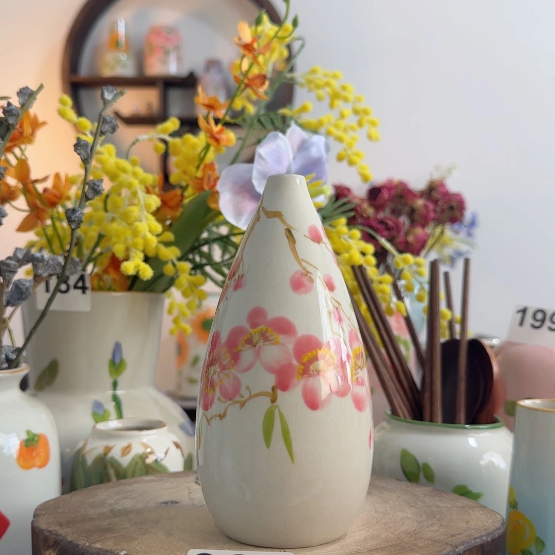 摆件景德镇手绘陶瓷花瓶无孔