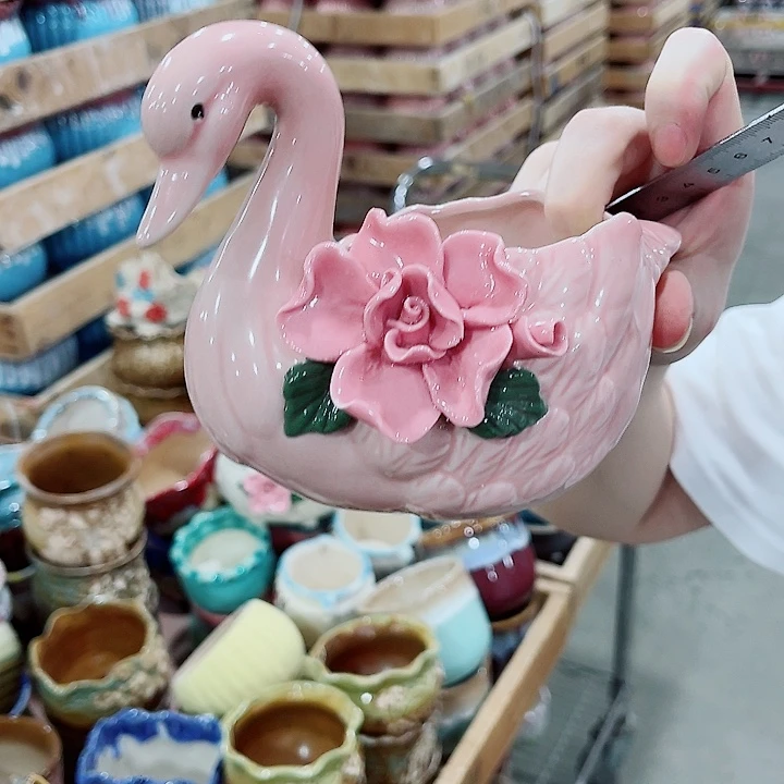 有孔，凑10元包邮陶瓷花盆发货！