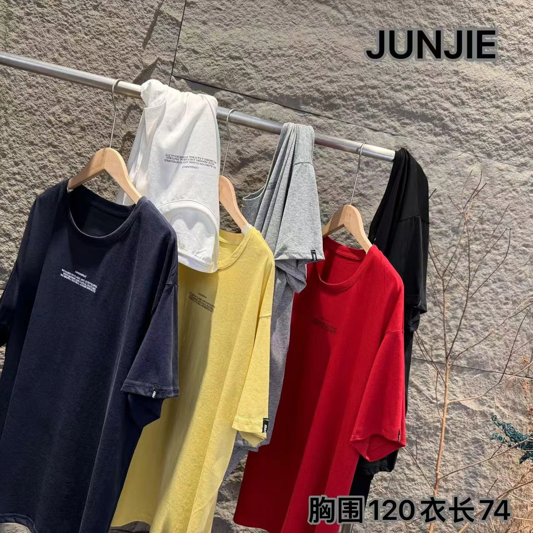 『JUNJIE』袖标签短袖·薄款百搭慵懒彩色宽松小字母大版短袖 2015