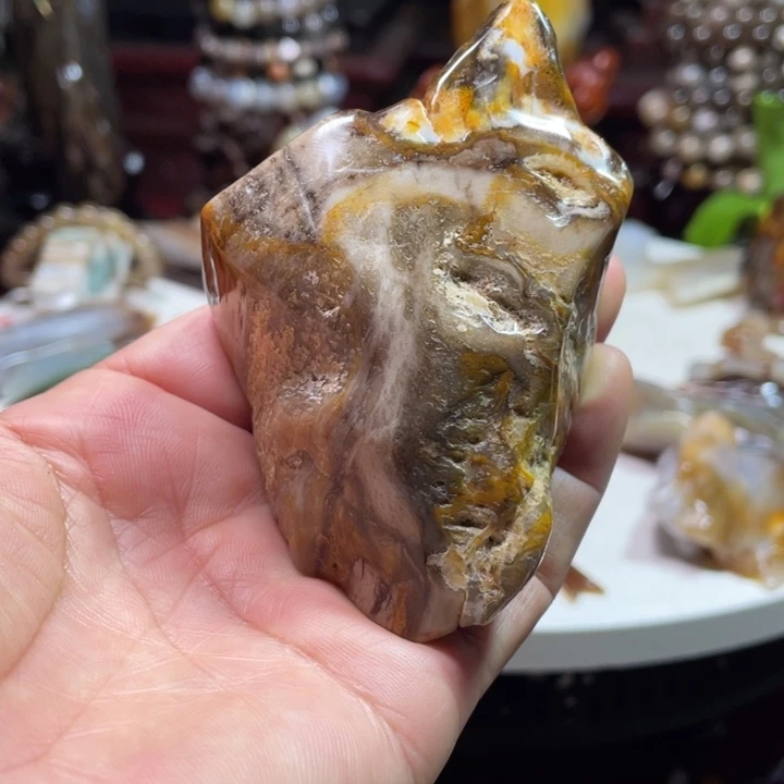 石材家居摆件硅化木