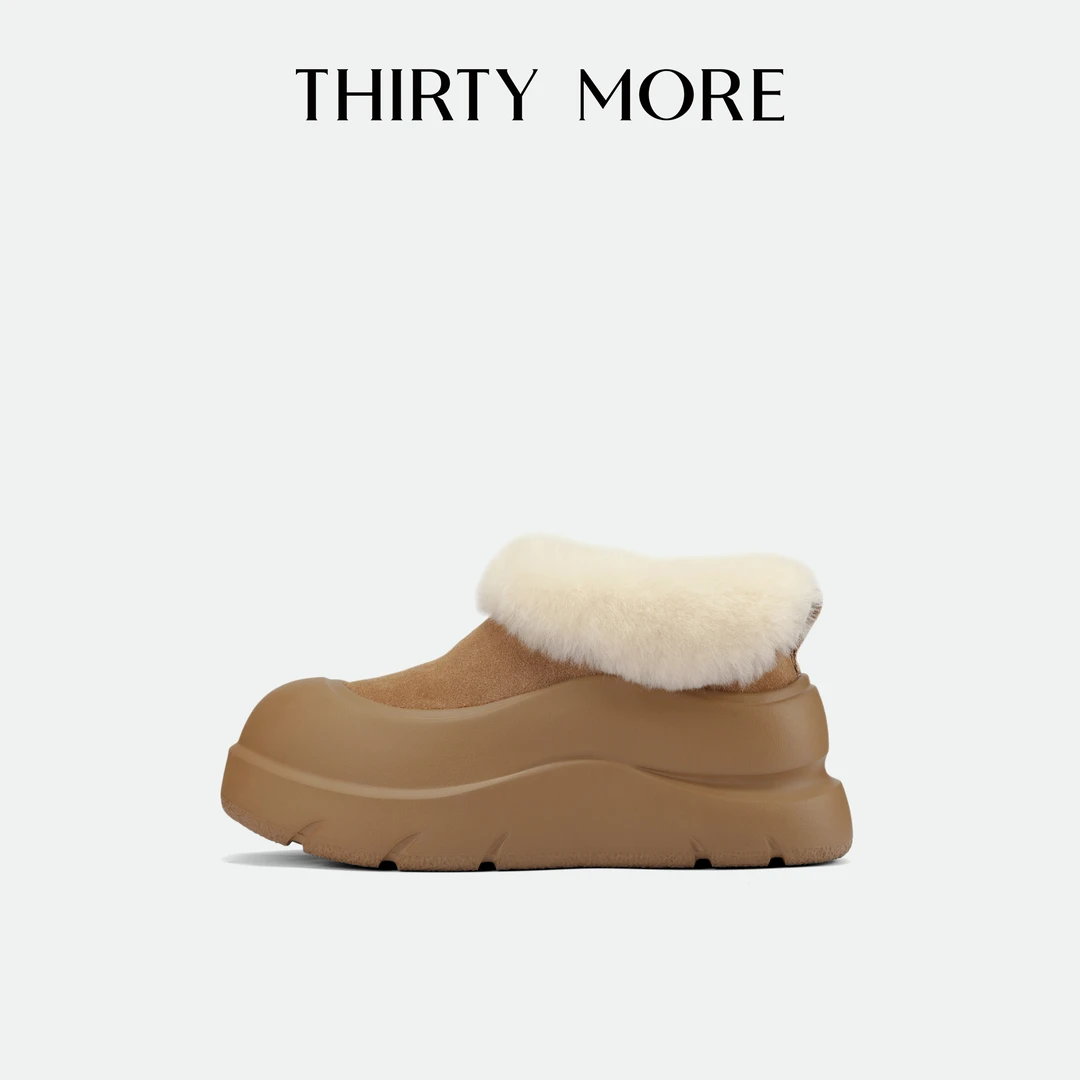 【摩登腔调】Thirty More厚底雪地靴女2025秋冬新款加绒面包棉鞋