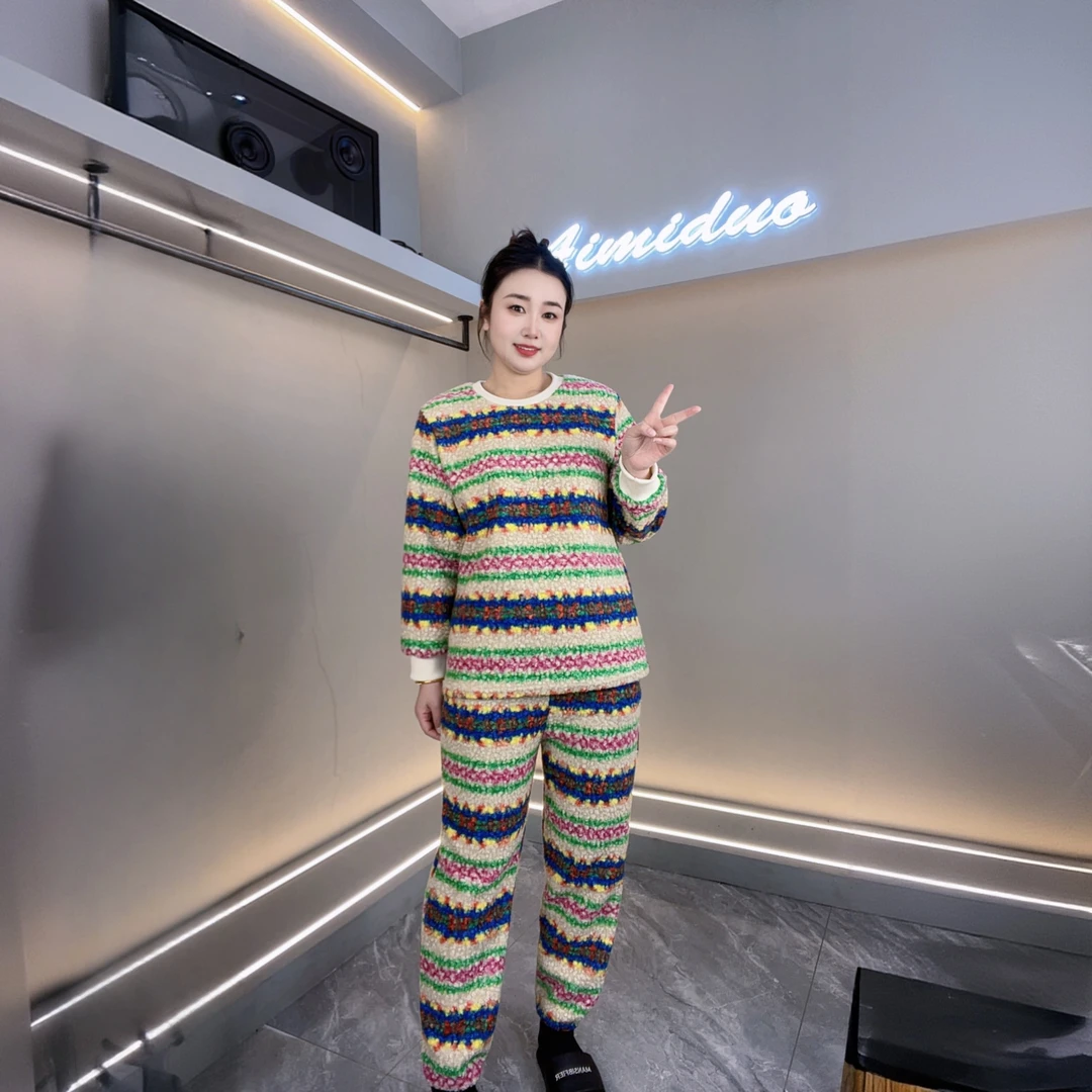 【小暖炉】秋冬长袖长裤可爱宽松百搭小暖绒可外穿休闲家居服50120