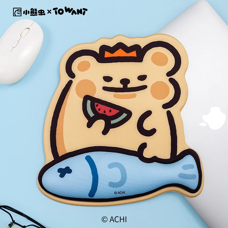 小熊虫护腕鼠标垫卡通可爱防滑办公室桌垫电脑垫子学生宿舍垫子