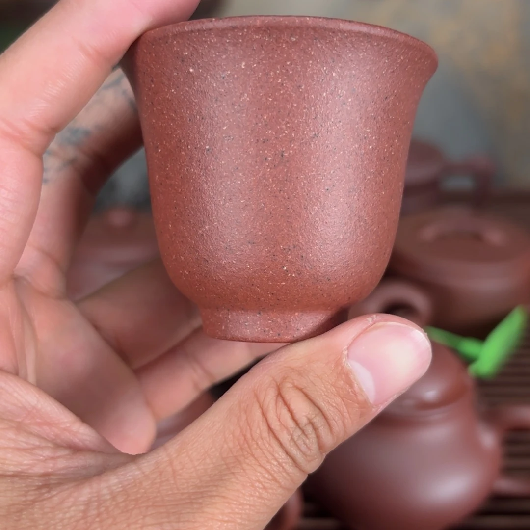 紫砂茶壶喜*阳零添加桃花泥主人杯
