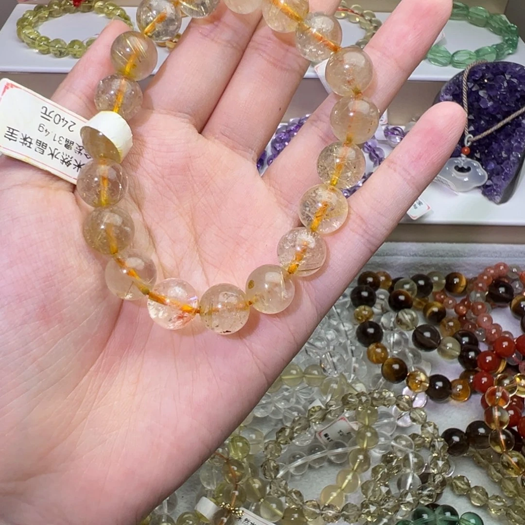 烟晶手链银S925镶嵌