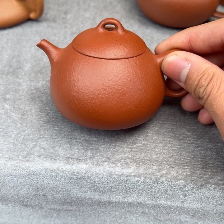 紫砂茶壶微瑕大红泥冬心秦权125cc