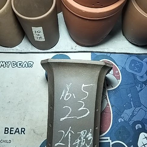 手工四方两个花盆微瑕