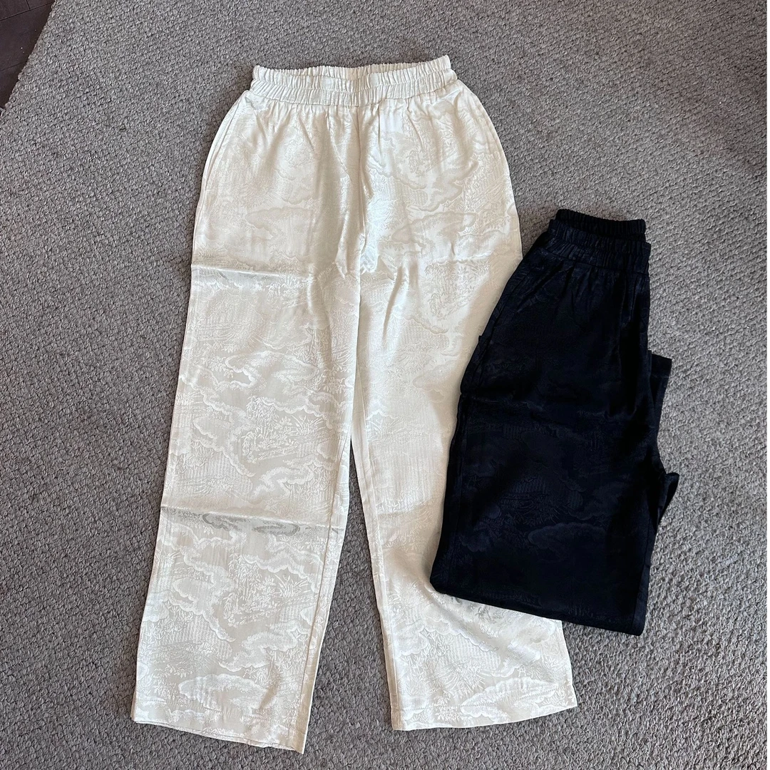 琳琳专属2店【人丝长裤】显瘦时尚直筒中高腰休闲百搭