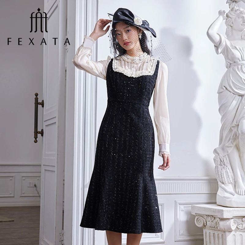 【媛媛女王严选】FEXATA斐格思钉珠鱼尾连衣裙