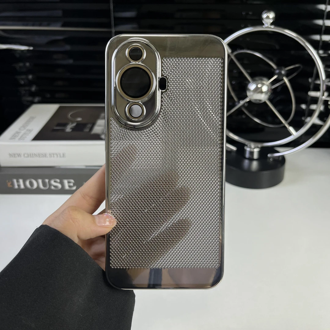 散热透气适用华为Nova11手机壳nova12/13电镀网孔nova12pro/10硬