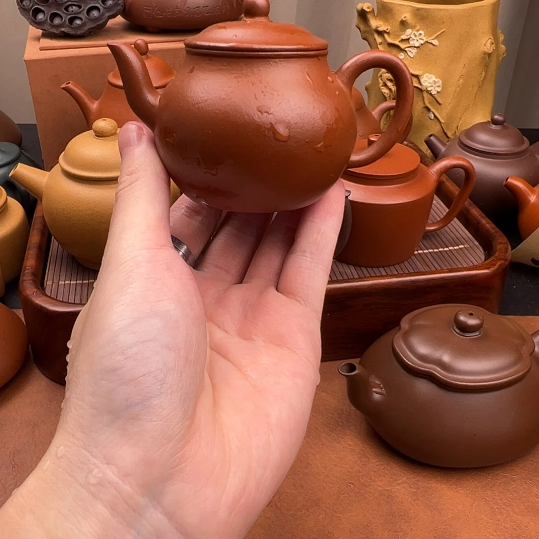 茶壶紫砂莲子 朱泥 100cc