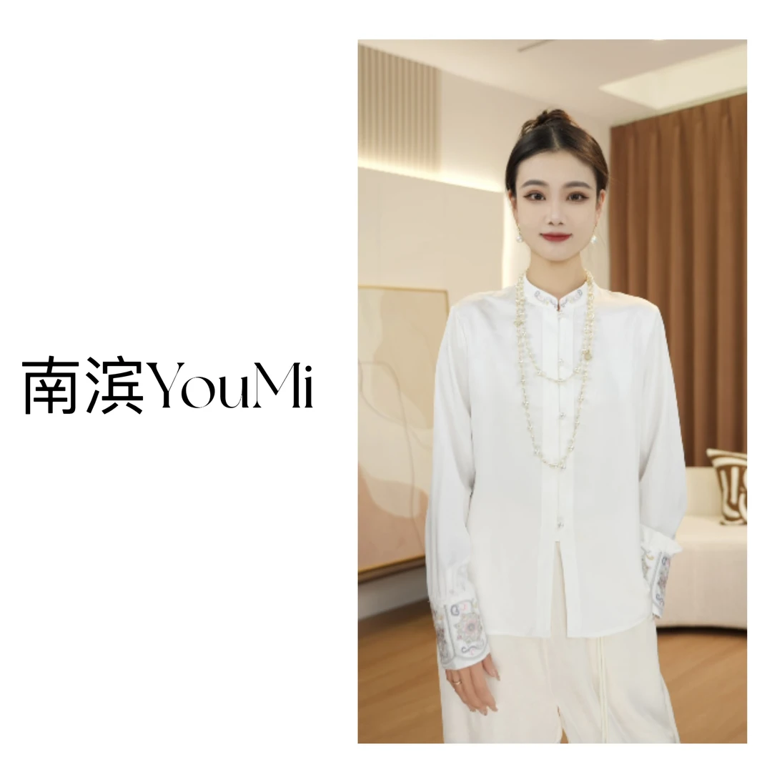 【桃之夭夭】新中式刺绣国风气质百搭衬衫A008-Y025