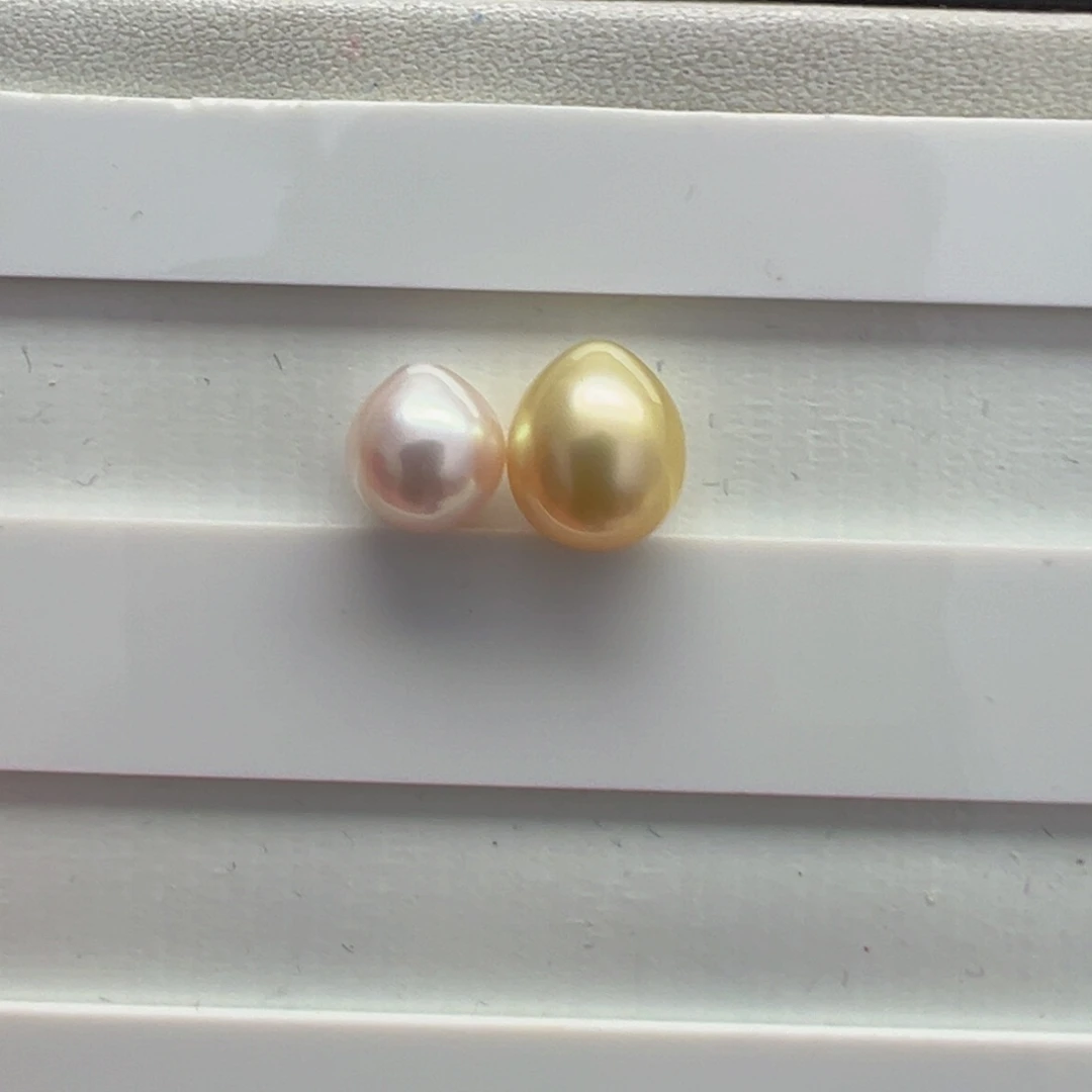 海水珍珠裸珠金珠裸珠8-9mm可定制爱