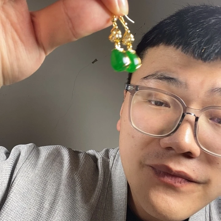 未镶嵌翡翠耳饰高端时尚水滴耳坠