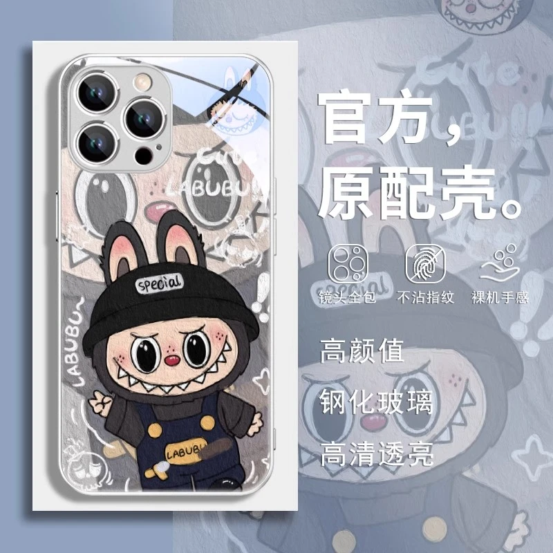 labubu拉布布适用于苹果17/华为/小米/vivo/OPPO可爱情侣手机壳