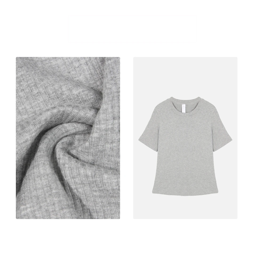 凯特丝蓓2103#运动瑜伽坑条设计针织上衣短袖