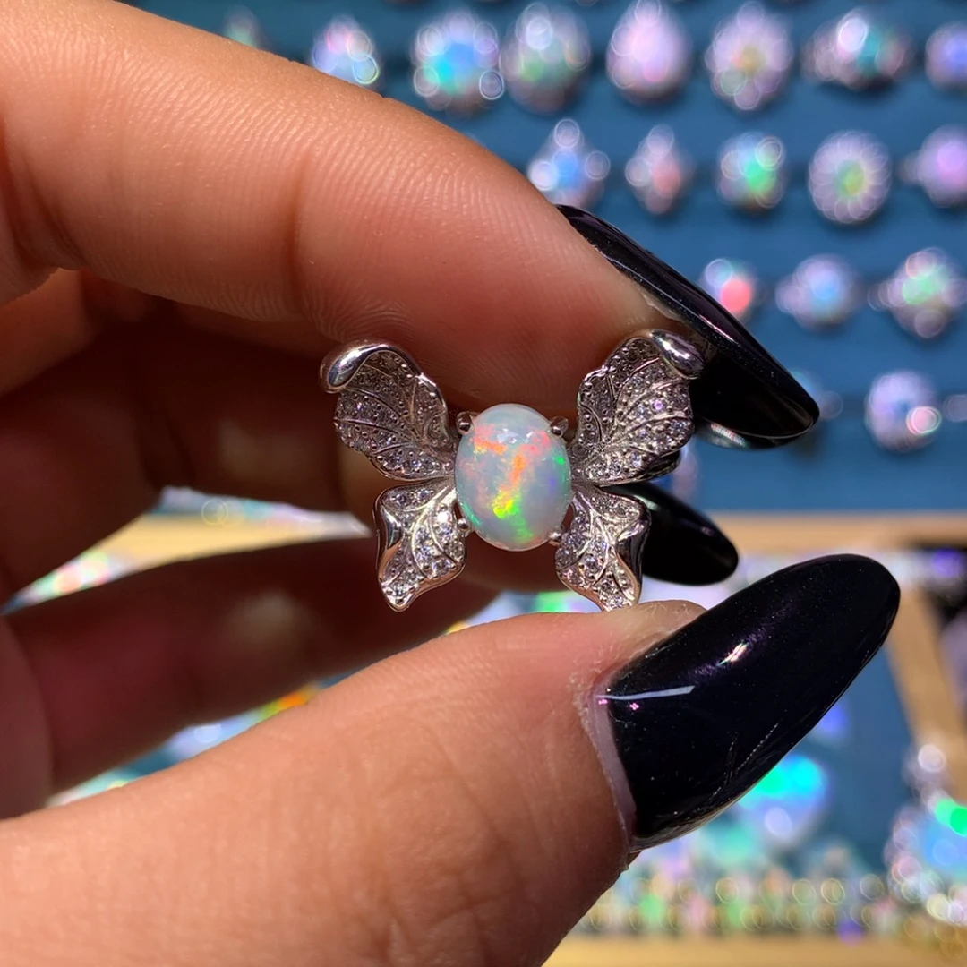 欧泊银S925镶嵌戒指款