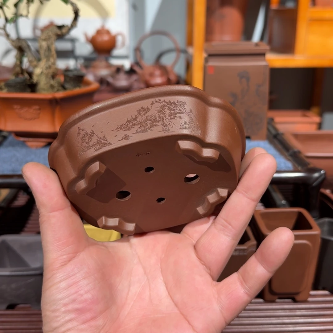 紫砂花盆原矿紫泥