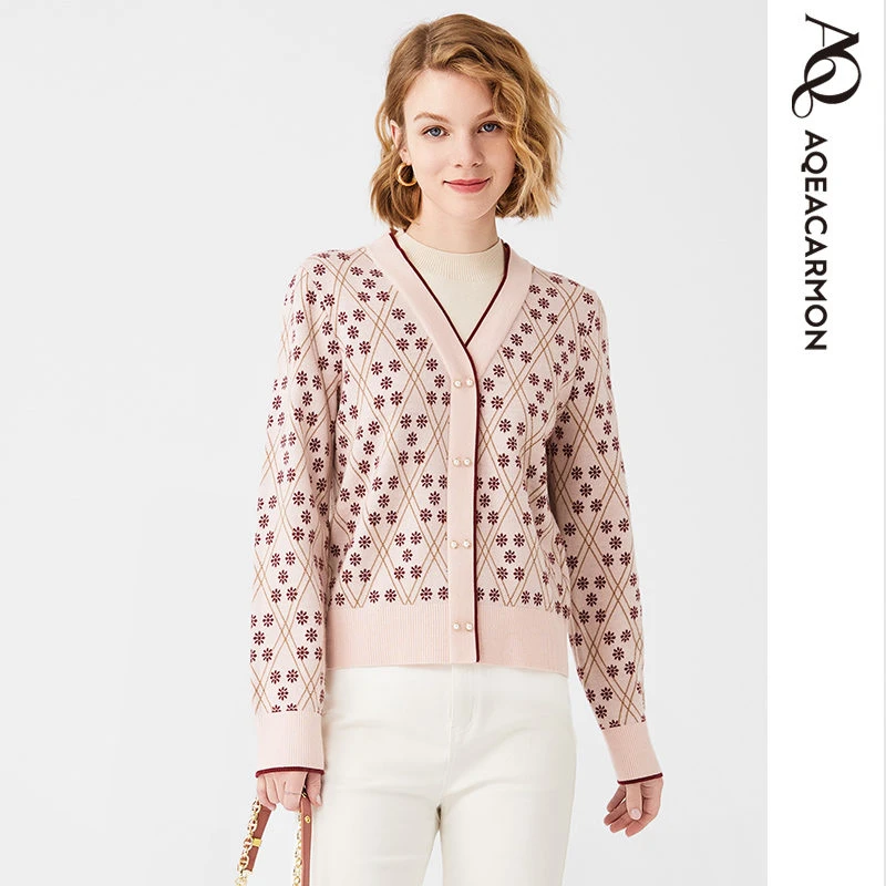 雅格上美 秋季女士毛衫外套 A24QF21J22